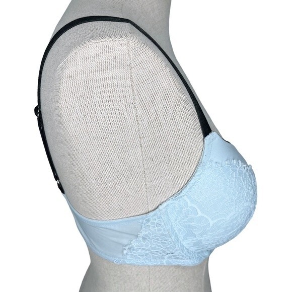 Victoria's Secret Dream Angels Push Up Bra sz 36C * Baby Blue Eyelash Lace Trim - Picture 4 of 5